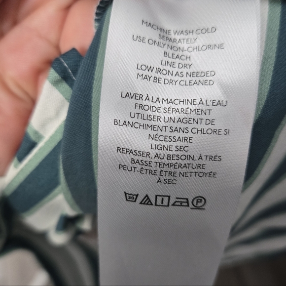 Anthropologie Green and White Striped Blouse - Picture 9 of 14